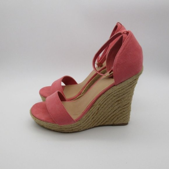 Colin Stuart pink jute espadrille wedge‎ heel sandals - Picture 3 of 12